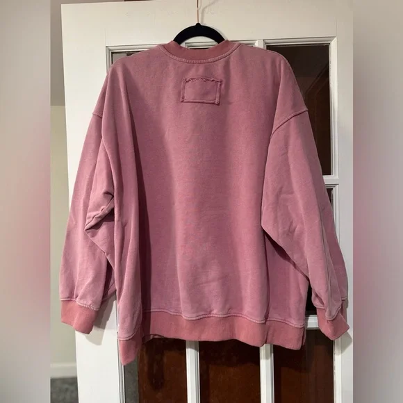 POL Vintage Washed Long Sleeve Solid French Terry Top with Pockets - Picture 2 of 2